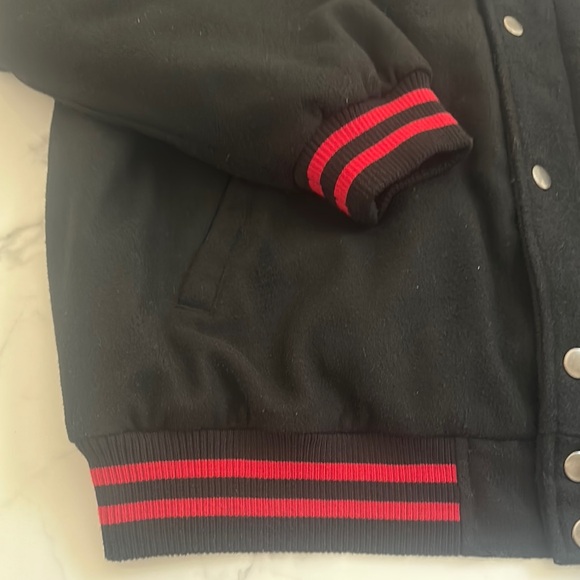 NFL Black and Red Varsity Jacket with Team Logo - Picture 4 of 11